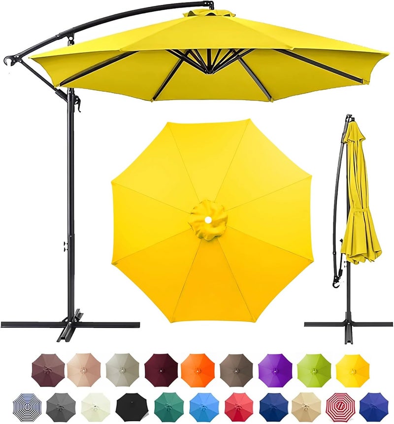 GLDDFDG Patio Umbrella Canopy, Universal Replacement Cover for 10 Feet 8- Ribs Outdoor Round Patio Market Umbrella Parasol Canopy Top Sun Shade Accessory, 300D UV Protective And Water Resistant (Yellow) - Image 1